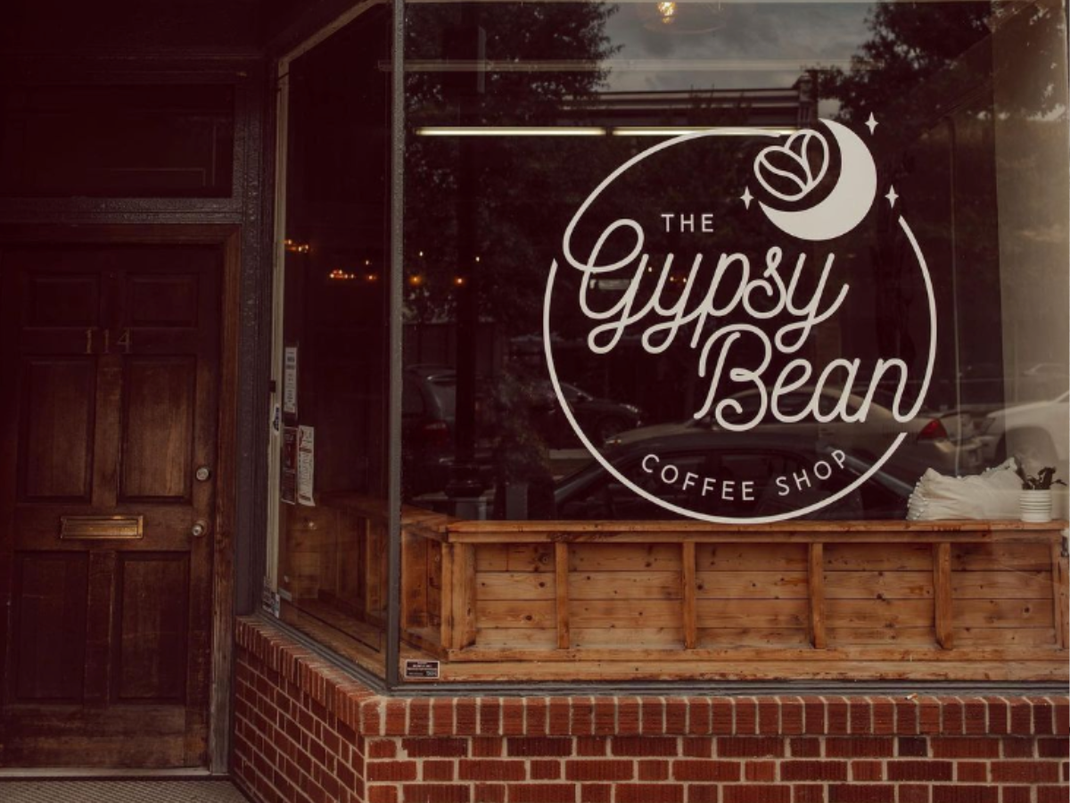 front exterior of a cafe in tremont names Gypsy Bean