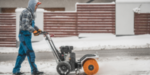 Snow Removal Using Power Broom in Northeast Ohio